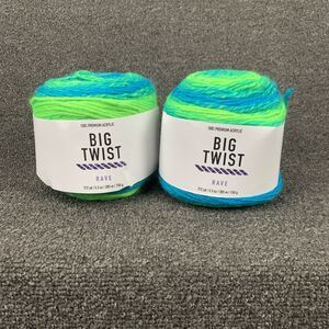 Lot Of 2 Big Twist Rave Lava Lamp Premium Acrylic Yarn 5.3oz 312yds Discontinued